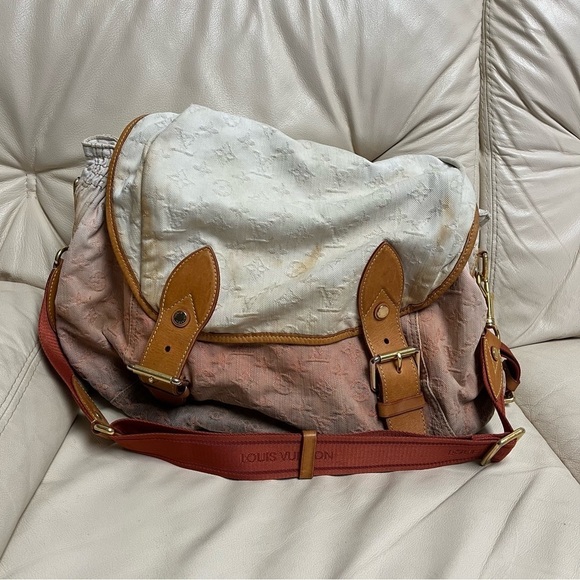 VTG LOUIS VUITTON Denim Orange Ombre Sunrise Large Messenger Bag - Picture 1 of 15